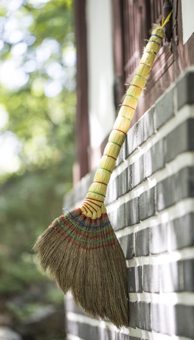 Korean traditional bush clover broom